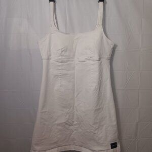 CALVIN KLEIN JEANS STRAPPY SIDE-ZIPPER DENIM DRESS